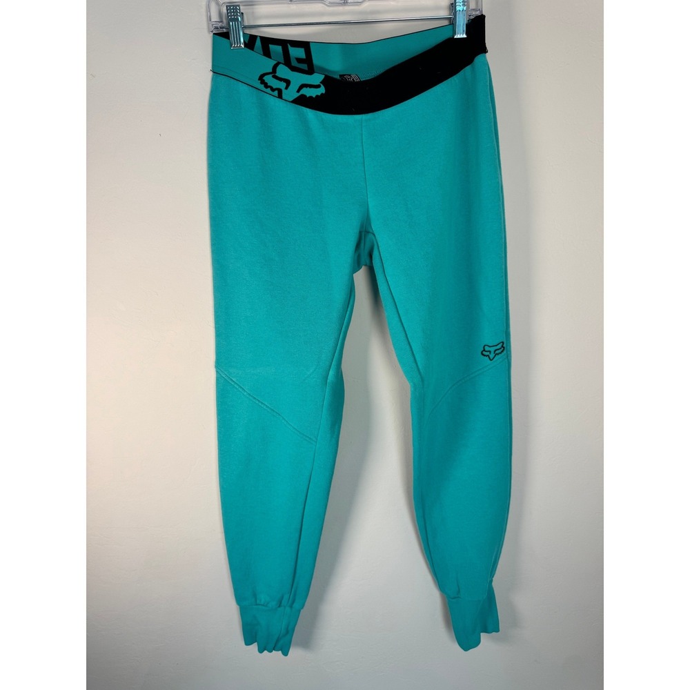 Fox Racing Women's Teal Jogger Sweatpants Thermal Logo Waistband Size S